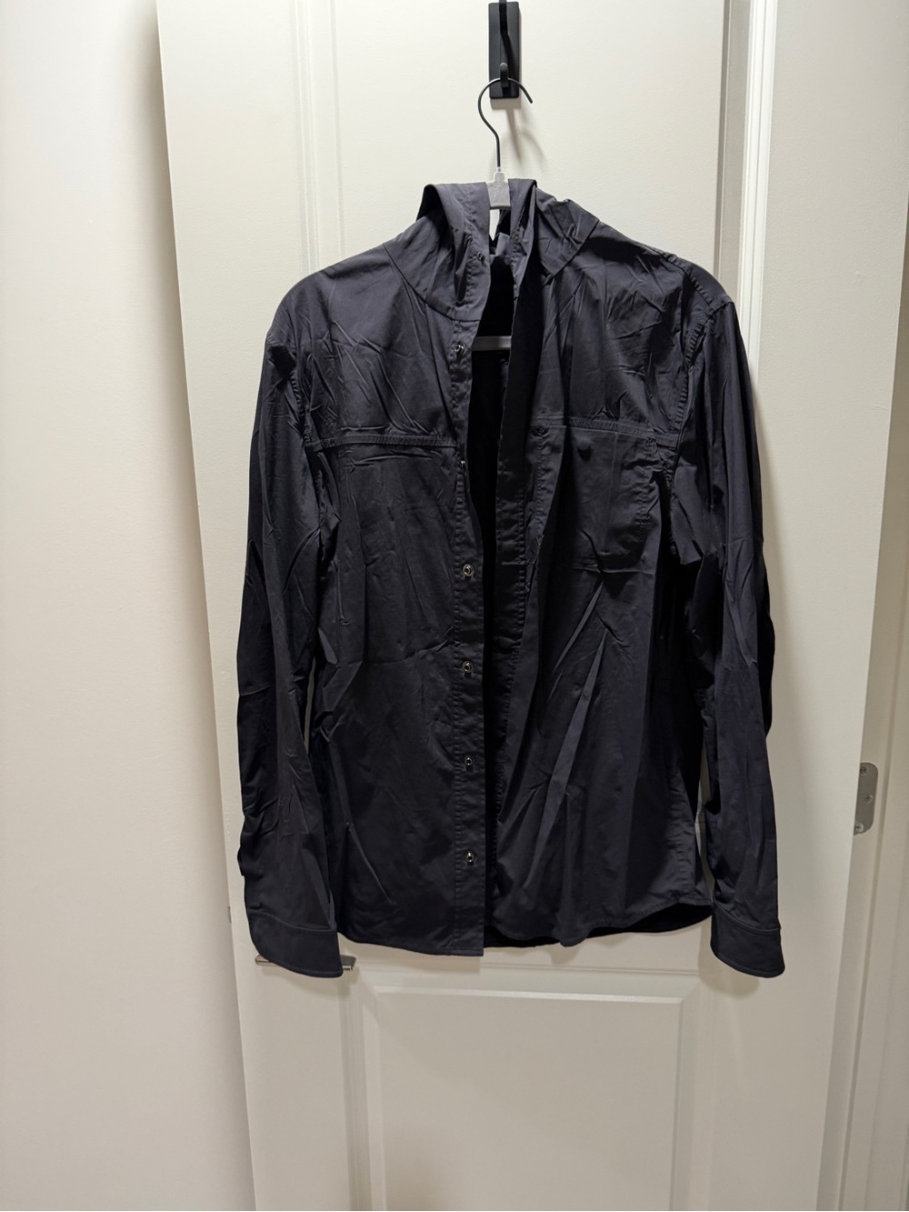 Vince Black Lightweight Hooded Shirt Jacket